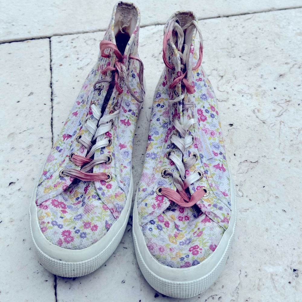 Floral High-Top Sneakers